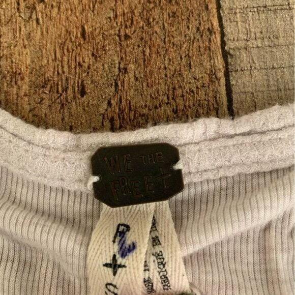 FP We the free womens oversized long sleeve peplum cream top -S - Picture 6 of 10